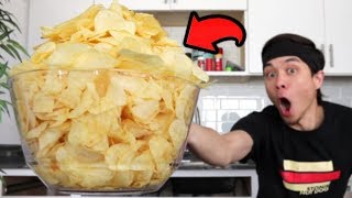 Potato Chip Challenge 4 Large Bags PAINFUL [upl. by Nalod401]