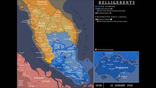 WWII  Japanese Invasion of Malaya and Singapore Every Hour [upl. by Aihset2]