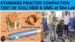 Proctor Compaction Test on Soil  Maximum Dry Density amp Optimum Moisture Content In Soil at Site Lab [upl. by Abebi]