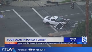 4 suspects dead 2 people injured during DUI pursuit in Inland Empire [upl. by Zia971]