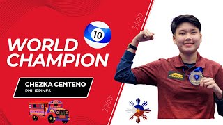 Chezka Centeno vs Han Yu  World 10 Ball Championship  highlights [upl. by Nadnal]