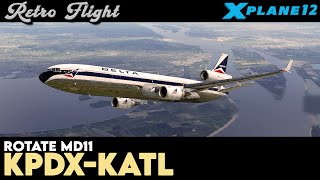 XPlane 12  Retro Flight  Rotate MD11  Portland OR to Atlanta  No Commetary [upl. by Scheck536]