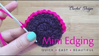 Crochet Quick Tip 4 How to crochet a mini edging on a flat round or coaster for beginners [upl. by Luo610]