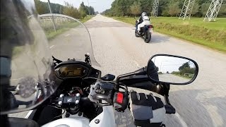 Yamaha XJ6 vs Honda CB500X  0  150 amp Flyby [upl. by Shena]