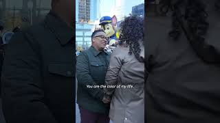 Wait what Woman shocked as her partner proposes during Macys Thanksgiving Day Parade Shorts [upl. by Ancel]