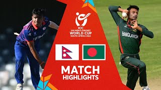 Nepal v Bangladesh  Match Highlights  U19 CWC 2024 [upl. by Demott]