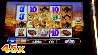 Bally Technologies  Thunderhorn Slot Bonus Win amp Line Hit [upl. by Benedick]