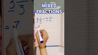 Adding mixed Fractions maths trending geomaths26 viralshorts [upl. by Ardnekahs169]