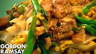 EggFried Rice Noodles with Chicken  Gordon Ramsay [upl. by Martinsen]