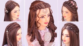 5 wedding Hairstyles kashees l New hairstyle for Diwali l easy curly open hairstyle for wedding [upl. by Trevar962]