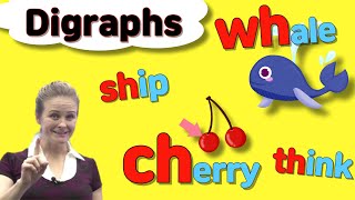 Digraphs  ch sh wh th ng kn mb ck  Phonics for Kids [upl. by Bernadine]