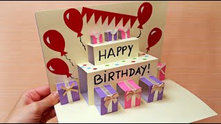 Pop Up Birthday Card  How to Make a Pop Up Card [upl. by Nodnar]