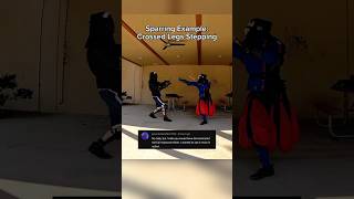 Sparring Example Crossed Legs Stepping [upl. by Aretak469]