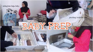 NESTING VLOG ♡  prepare barang baby organize baby drawer packing hospital bag laundry ampmore [upl. by Anala]