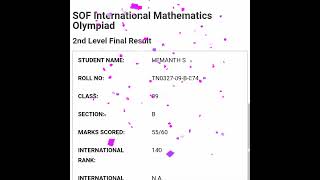 Zonal Rank  3 in SOF IMO 202324 ǁ Hemanth ǁ Hemjo Creations [upl. by Ivonne]