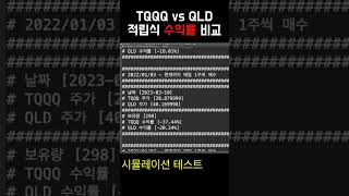 TQQQ TQQQ vs QLD 적립식 수익률 비교 시뮬레이션 bulz soxl tqqq QQQ [upl. by Naujit961]