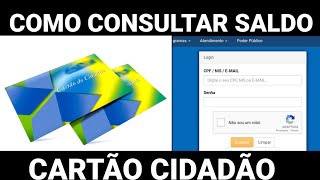 Como consultar o SALDO DISPONÍVEL no CARTÃO CIDADÃO VEJA AGORA [upl. by Jolee]