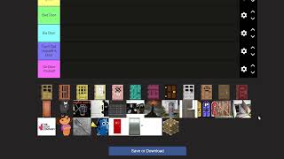 Epic Door Tier List with snooooooooooooow [upl. by Llekim]