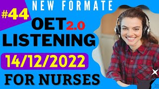 OET Listening Sample For Nurses  Test 44  OET Listening practice test 20 nurses exam online 2022 [upl. by Surbeck]