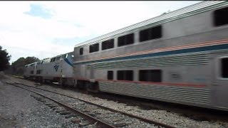 Amtrak Auto Train On The Heels Of CSX Intermodal Train [upl. by Jacenta179]