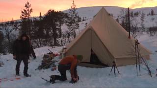 Winter Camping  Sibley Bell Tent  CanvasCamp [upl. by Auqenet]