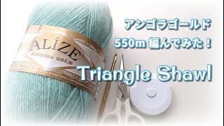 ふんわり三角ショール◆アリゼ 550m 編んでみたーノ♪ [upl. by Eckardt]