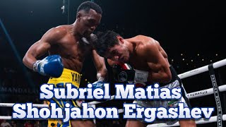 Subriel Matias vs Shohjahon Ergashev 🥊 Best Punches Fight Highlights  Boxing Fight [upl. by Naihs]