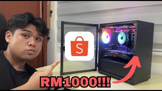 Saya Buat Gaming Pc Harga RM1000 Tapi Hanya Guna Barang Dari SHOPEE [upl. by Gnohp]