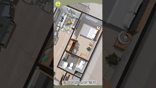 Interior Design One Bedroom Apartment Design Idea 3D Floor Plan [upl. by Oirogerg]