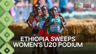 Alemayo leads Ethiopia to podium sweep  World Athletics Cross Country Championships Belgrade 24 [upl. by Maisel]