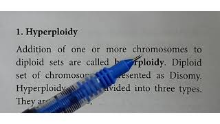 TYPES OF PLOIDY HYPERPLOIDY [upl. by Caras929]