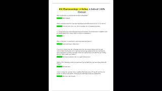 RN Pharmacology A Relias A Solved 100 Correct [upl. by Whittaker516]