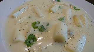 White Asparagus Soup Spargelsuppe – Easy and Creamy Recipe [upl. by Hamian]