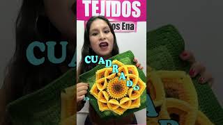 Bonito cuadrado con flor tejido a crochet para colchas y fundas de cojines [upl. by Ehtyde473]