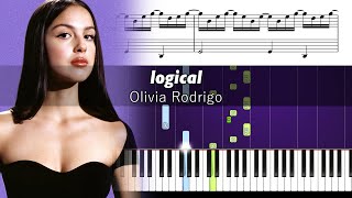 Olivia Rodrigo  logical  Accurate Piano Tutorial with Sheet Music [upl. by Drucy]