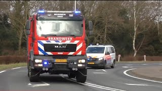 Brandweer Beverwijk Oost 12 2340  Politie met spoed naar een Gebouwbrand in Santpoort Noord [upl. by Sordnaxela]