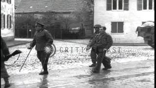 German soldiers being taken as prisoners of war by US Army 12th Armored Division HD Stock Footage [upl. by Wallinga27]