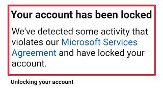 Your Microsoft Account Has Been Locked Problem Solve [upl. by Musa]