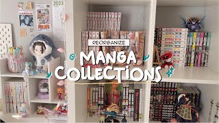 Reorganize my manga collection ASMR manga shelving 🎏 [upl. by Kanya851]