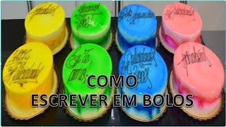 Como escrever em bolos  aprenda a escrever em bolos e decore seus bolos com escritas incríveis [upl. by Aihsemat]