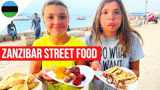 Street food dinner on the Streets of Zanzibar  how much does it cost for 5 of us [upl. by Busey]