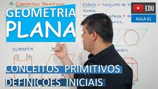 ⭕ Conceitos Primitivos e Definições iniciais  GEOMETRIA PLANA aula 01 [upl. by Ahsekal]