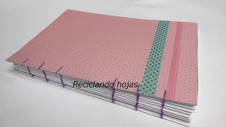 Libreta con hojas recicladas cocidas [upl. by Orrocos]