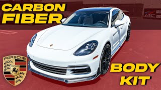 2017 Porsche Panamera Installing A Carbon Fiber Spoiler Bodykit Crazy Transformation [upl. by Akiemaj251]