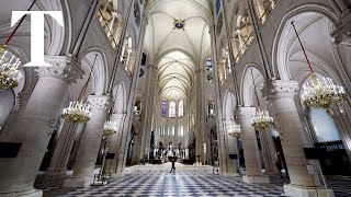 World gets first peek inside rebuilt Notre Dame cathedral [upl. by Aeiram64]