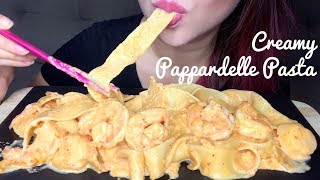 ASMR CREAMY KIMCHI PAPPARDELLE PASTA w SEAFOOD  EATING SOUNDS No Talking [upl. by Letnohc]