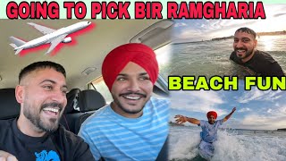 GOING TO PICK BIR RAMGARHIA FROM AIRPORT  BONDI BEACH FUN 😍 [upl. by Neils]