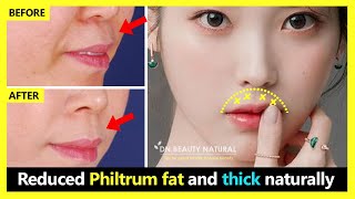 4 Exercises How to reduced philtrum fat philtrum thick protruding philtrum thick upper lip [upl. by Vadnee]