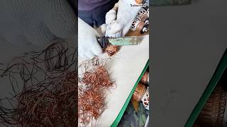 The process of cutting and separating copper wires from small rotors tools recycling [upl. by Manoff25]