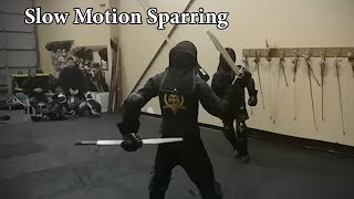 Slow Motion Longsword amp Messer Sparring [upl. by Dihsar356]